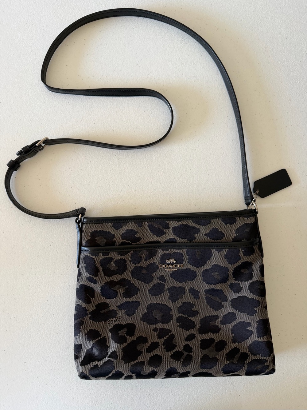 COACH Leopard Black Gray Ocelot Crossbody